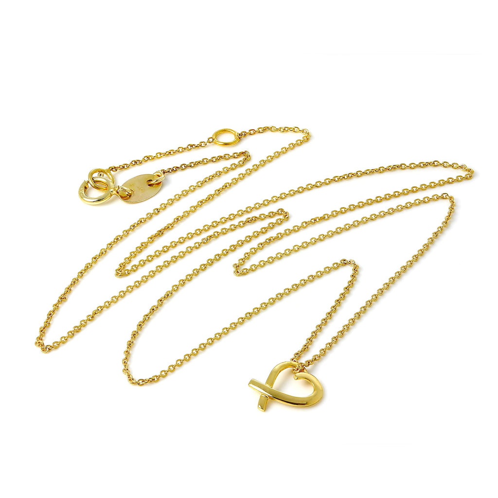 Offen Herz - Anhänger 9 Karat Gold, 40,5 cm, Halskette