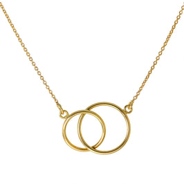 9 Karat Gold Ineinandergreifend Creolen Anhänger 40,5 cm Halskette