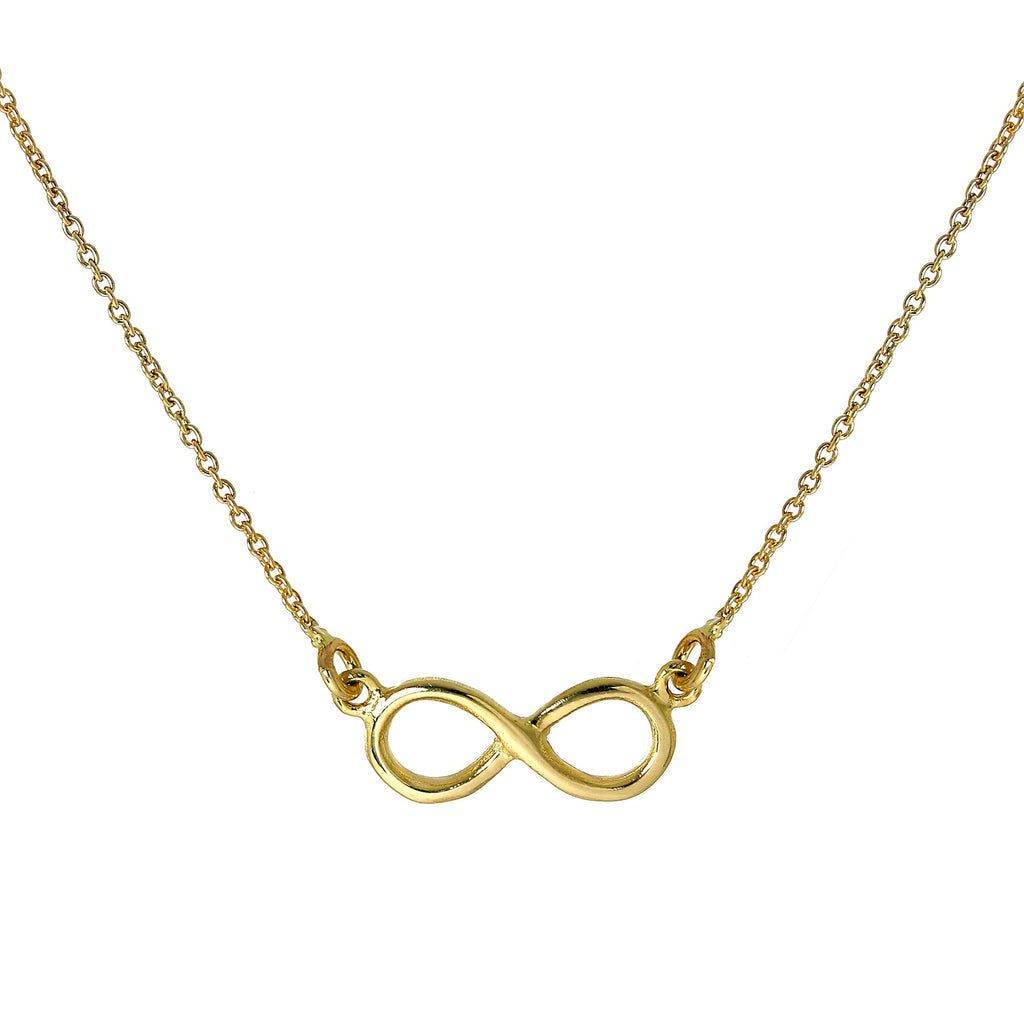 Halskette aus 9 Karat Gold mit Unendlichkeitszeichen-Anhänger, 40 cm