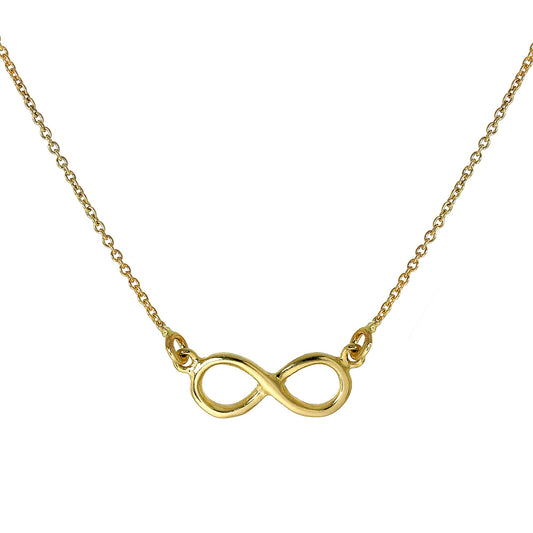 9 Karat Gold Unendlichkeitsschleife Anhänger 40,5cm Halskette