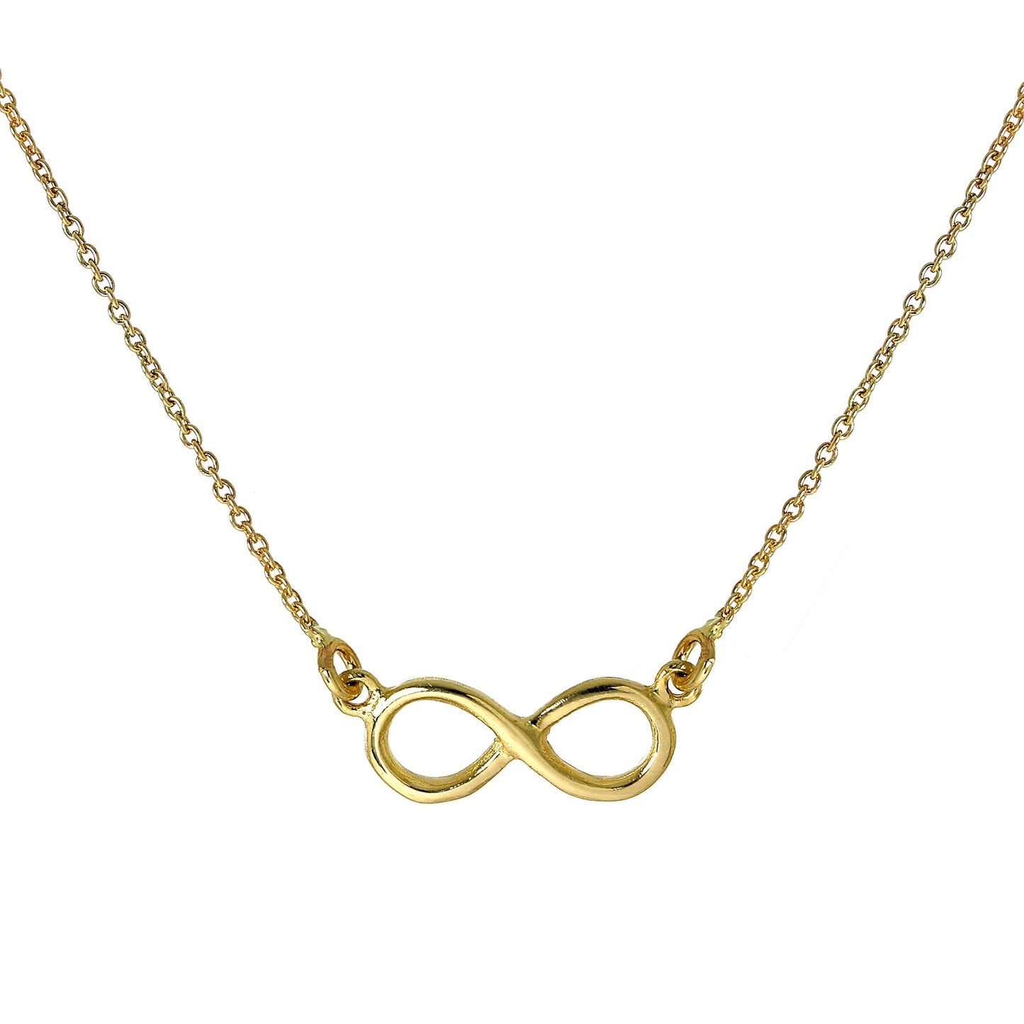 9 Karat Gold Unendlichkeitsschleife Anhänger 40,5cm Halskette