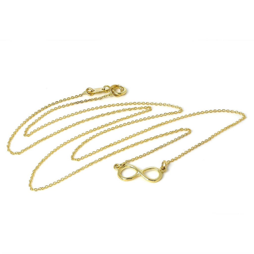 Halskette aus 9 Karat Gold mit Unendlichkeitszeichen-Anhänger, 40 cm