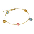 9 Karat Gold 18 cm Spurenkette Armband mit CZ Kristallen