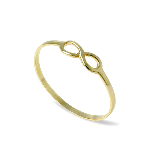 9 Karat Gold Infinity Loop Stapelring Größe I – T