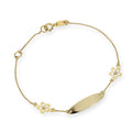 Ovales Kinderarmband aus 9 Karat Gold mit CZ-Blumen