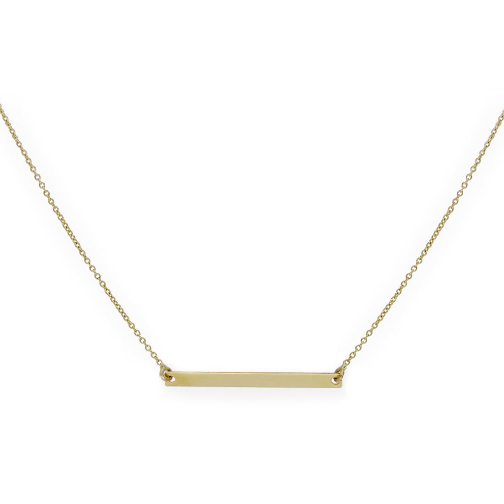 9 Karat Gold Dünn Namensschild Halskette