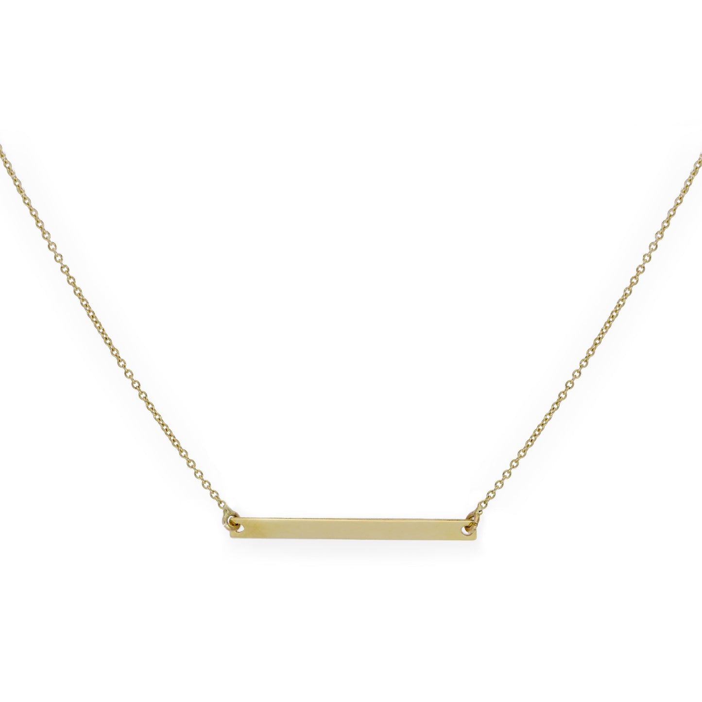 9 Karat Gold Dünn Namensschild Halskette