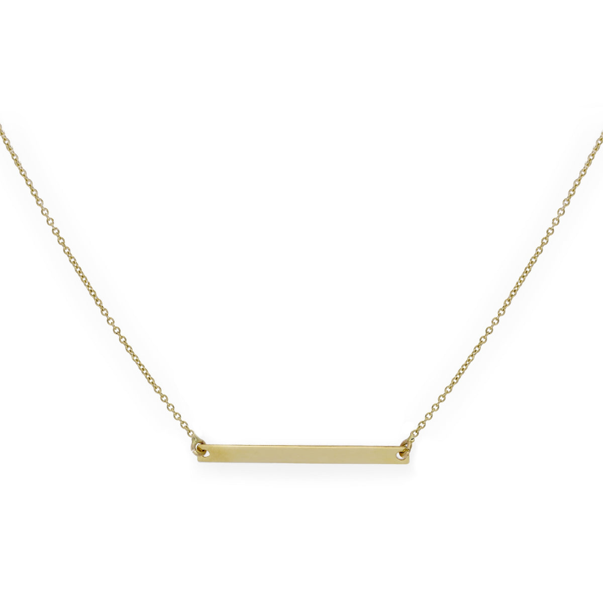 9 Karat Gold Dünn Namensschild Halskette