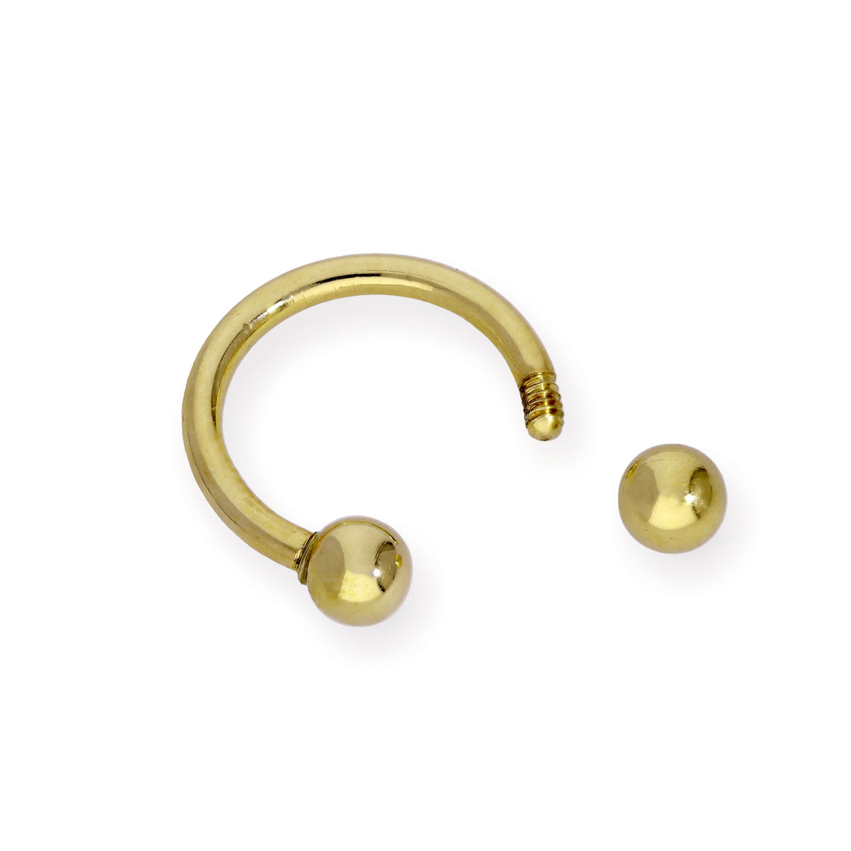 Septum-Hufeisen aus 9 Karat Gold mit Kugelenden