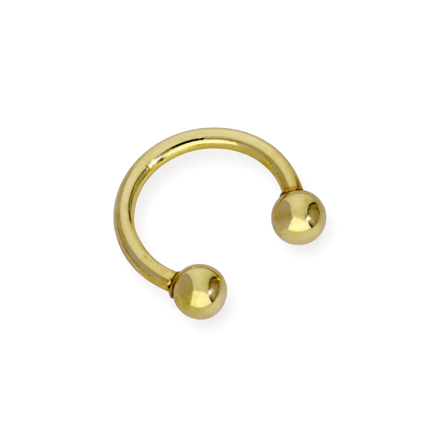 9 Karat Gold Kugelende Hufeisen Septum Stange