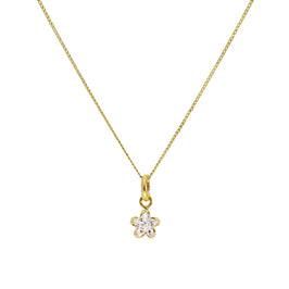 9 Karat Gold Halskette mit kleinem CZ-Kristallsternanhänger, 16–20 Zoll