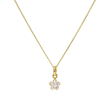 9 Karat Gold Halskette mit kleinem CZ-Kristallsternanhänger, 16–20 Zoll