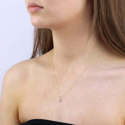 9 Karat Gold Halskette mit kleinem CZ-Kristallsternanhänger, 16–20 Zoll