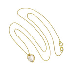 Halskette mit Herzanhänger aus 9 Karat Gold und klarem CZ-Kristall, 40–50 cm