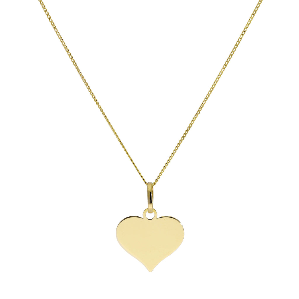Halskette mit gravierbarem Herzanhänger aus 9 Karat Gold, 40–50 cm