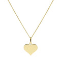 Halskette mit gravierbarem Herzanhänger aus 9 Karat Gold, 40–50 cm
