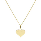 Halskette mit gravierbarem Herzanhänger aus 9 Karat Gold, 40–50 cm