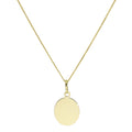 Halskette mit gravierbarem ovalem Anhänger aus 9 Karat Gold, 40–50 cm