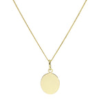 Halskette mit gravierbarem ovalem Anhänger aus 9 Karat Gold, 40–50 cm