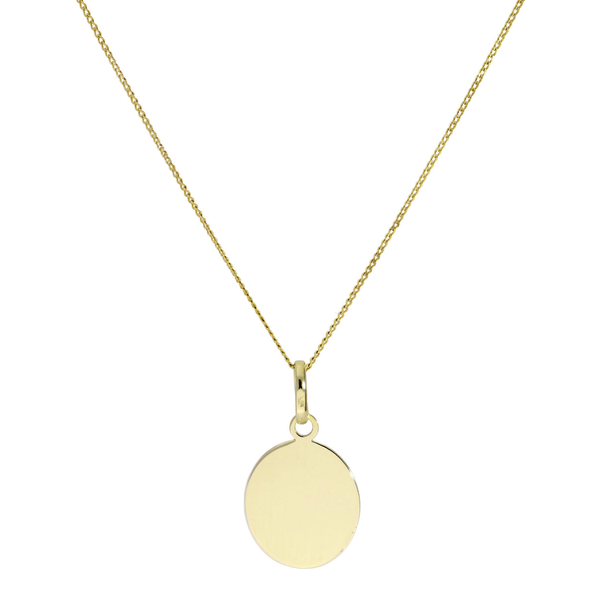 Halskette mit gravierbarem ovalem Anhänger aus 9 Karat Gold, 40–50 cm