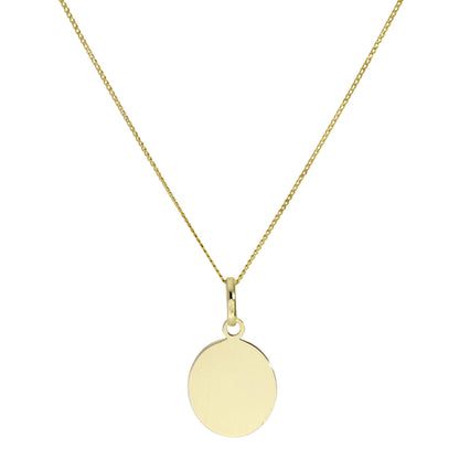 Halskette mit gravierbarem ovalem Anhänger aus 9 Karat Gold, 40–50 cm