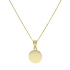 9 Karat Gold Gravierbar Rund Anhänger Halskette 40,5 - 51 cm Kette
