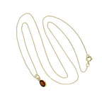 Halskette mit ovalem Anhänger aus 9 Karat Gold und Granat-CZ-Kristall, 40–50 cm