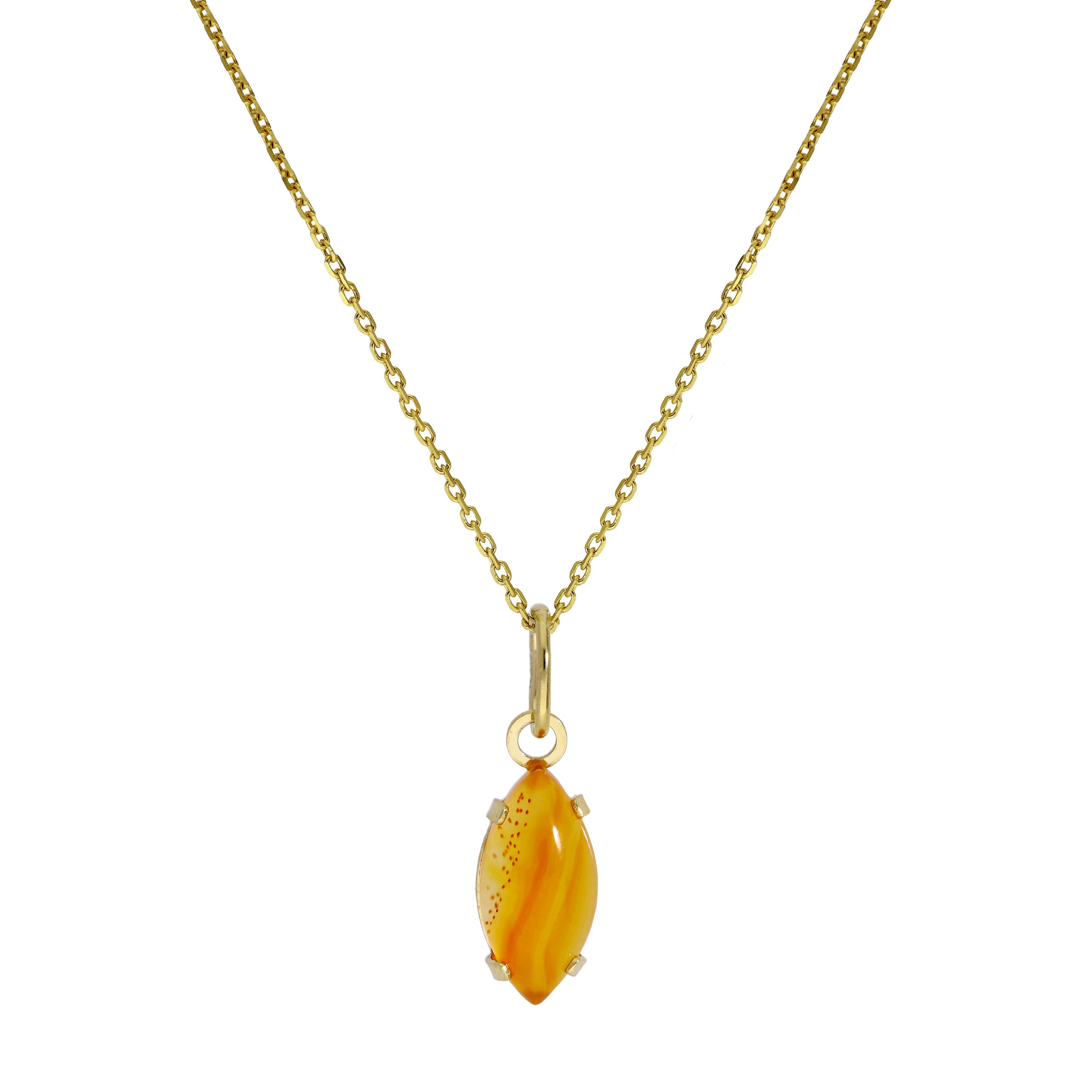 Halskette mit ovalem Anhänger aus 9 Karat Gold und Topas-CZ-Kristall, 40–50 cm