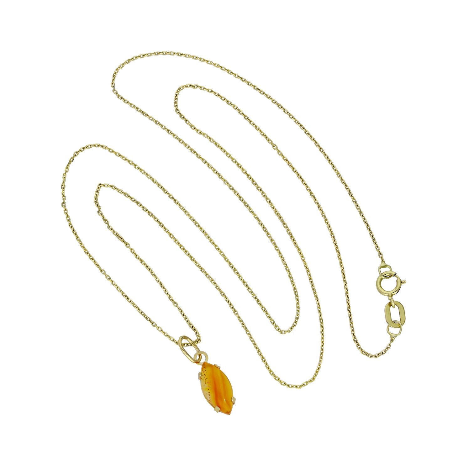 Halskette mit ovalem Anhänger aus 9 Karat Gold und Topas-CZ-Kristall, 40–50 cm