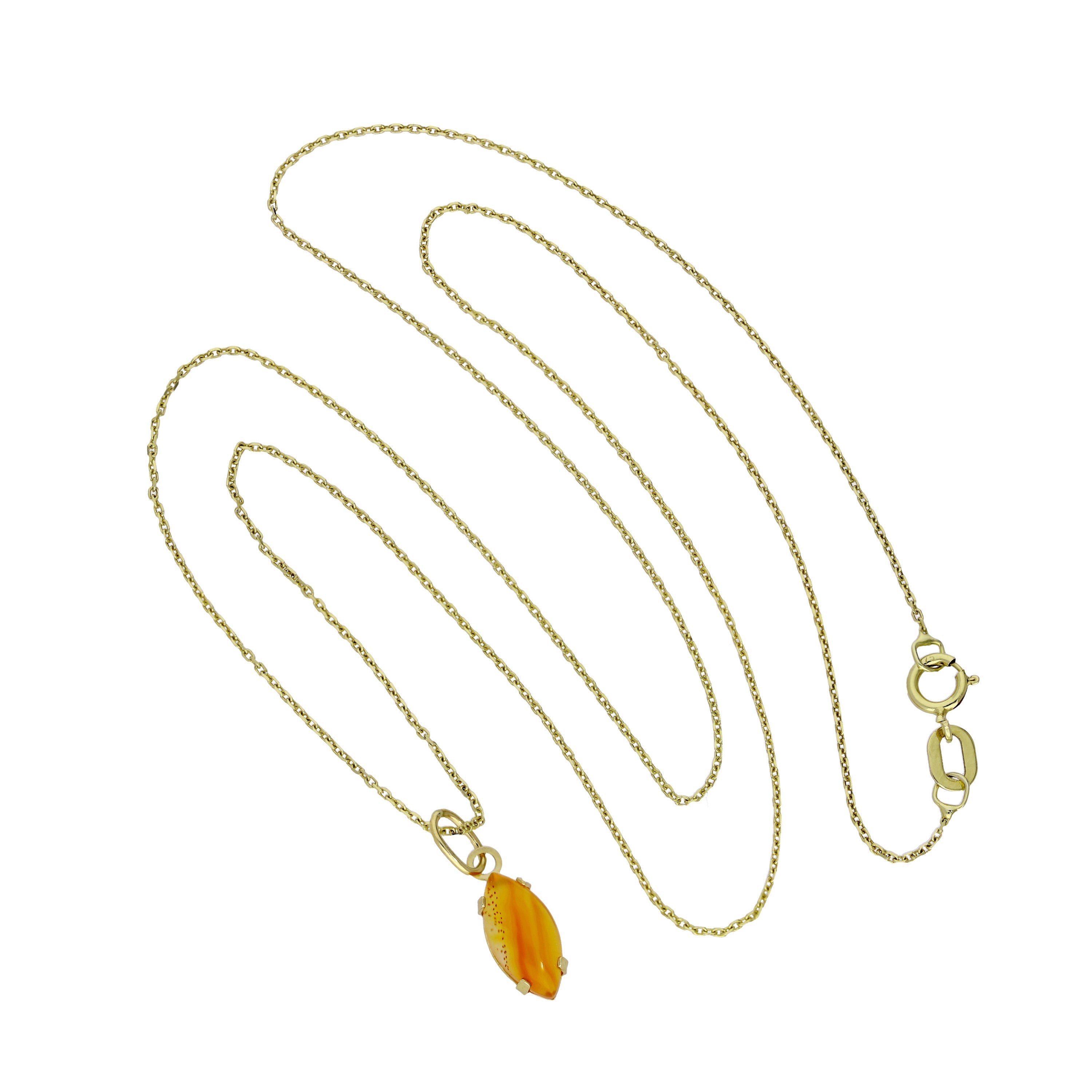 Halskette mit ovalem Anhänger aus 9 Karat Gold und Topas-CZ-Kristall, 40–50 cm