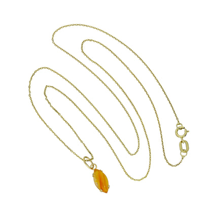 Halskette mit ovalem Anhänger aus 9 Karat Gold und Topas-CZ-Kristall, 40–50 cm