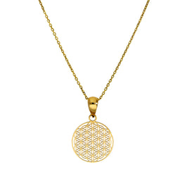 Halskette mit Anhänger „Sternblume des Lebens” aus 9 Karat Gold, 40–50 cm