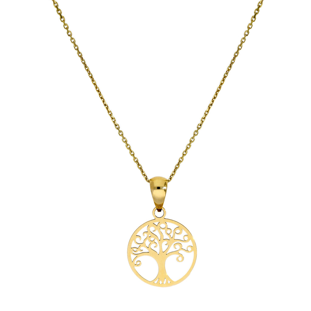 9 Karat Gold Baum des Lebens Anhänger Halskette 40,5 - 51 cm