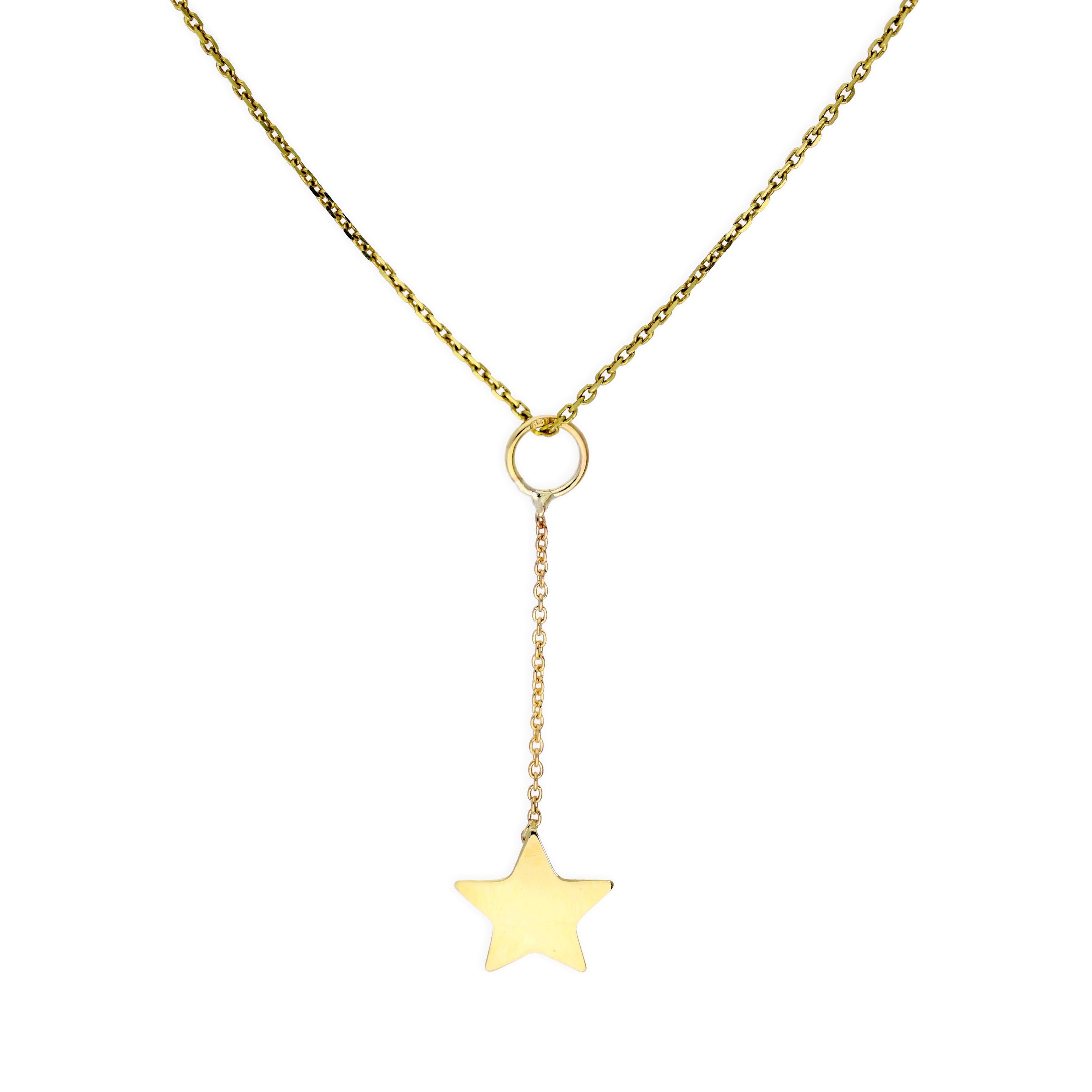 9 Karat Gold Stern Hänge Anhänger Halskette 40,5 - 51 cm