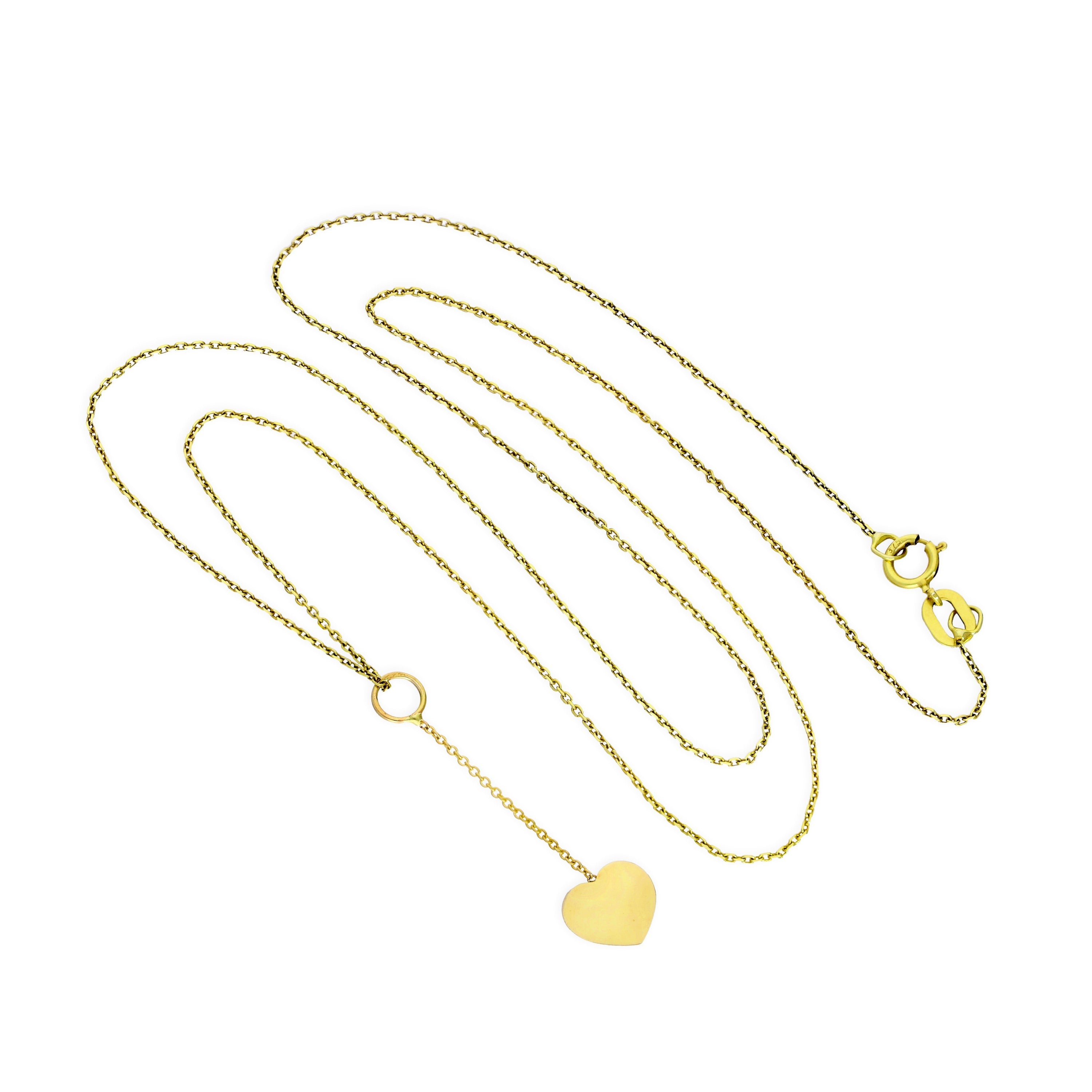 Halskette mit Herzanhänger aus 9 Karat Gold, 40–50 cm