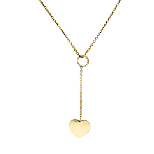 9ct Gold Heart Drop Pendant Necklace 16 - 20 Inches