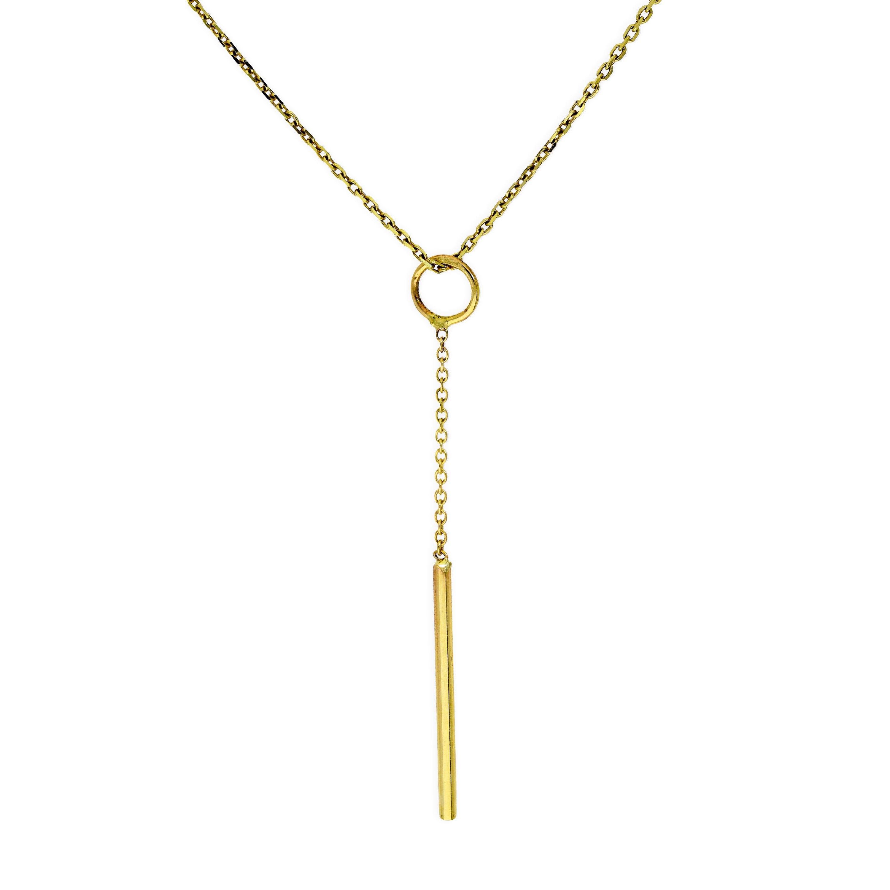 9 Karat Gold Stab Hänge Anhänger Halskette 40,5 - 51 cm