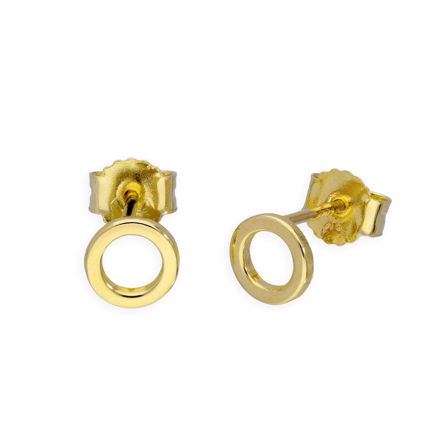 9 Karat Gold Karma Kreis Ohrstecker