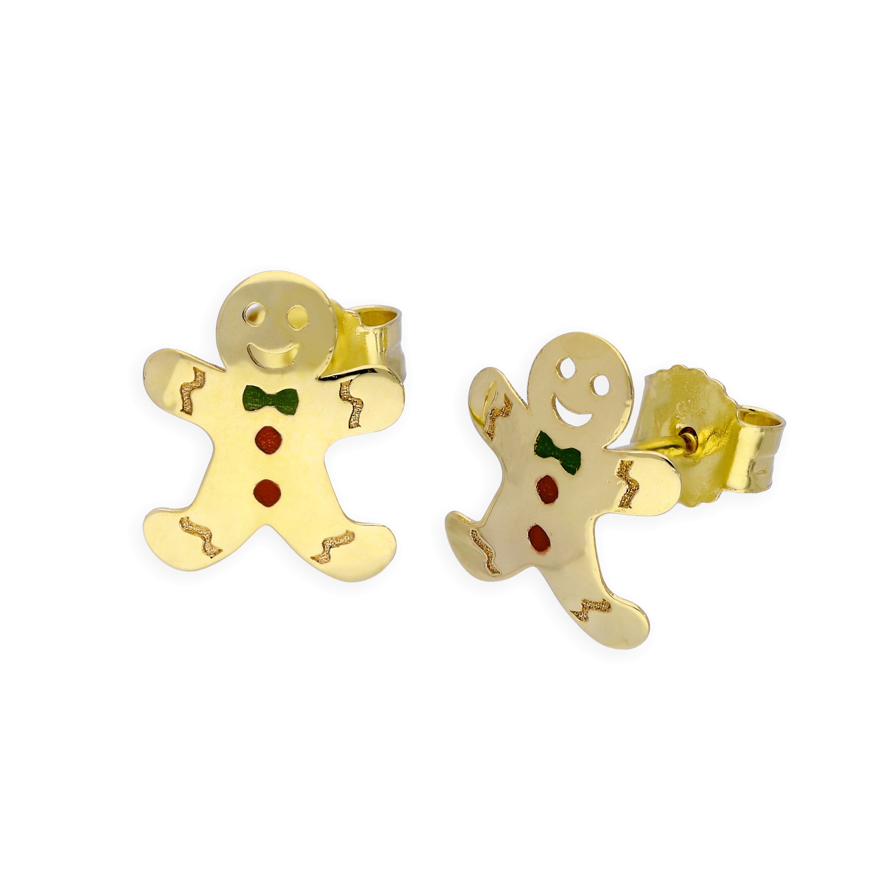 9 Karat Gold Lebkuchenmann - Ohrstecker