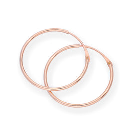 9 Karat Roségold 18 mm Scharnier Schläfer Creolen Ohrringe