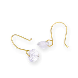 9 Karat Gold & Klar CZ Kristall Baumel Ohrringe