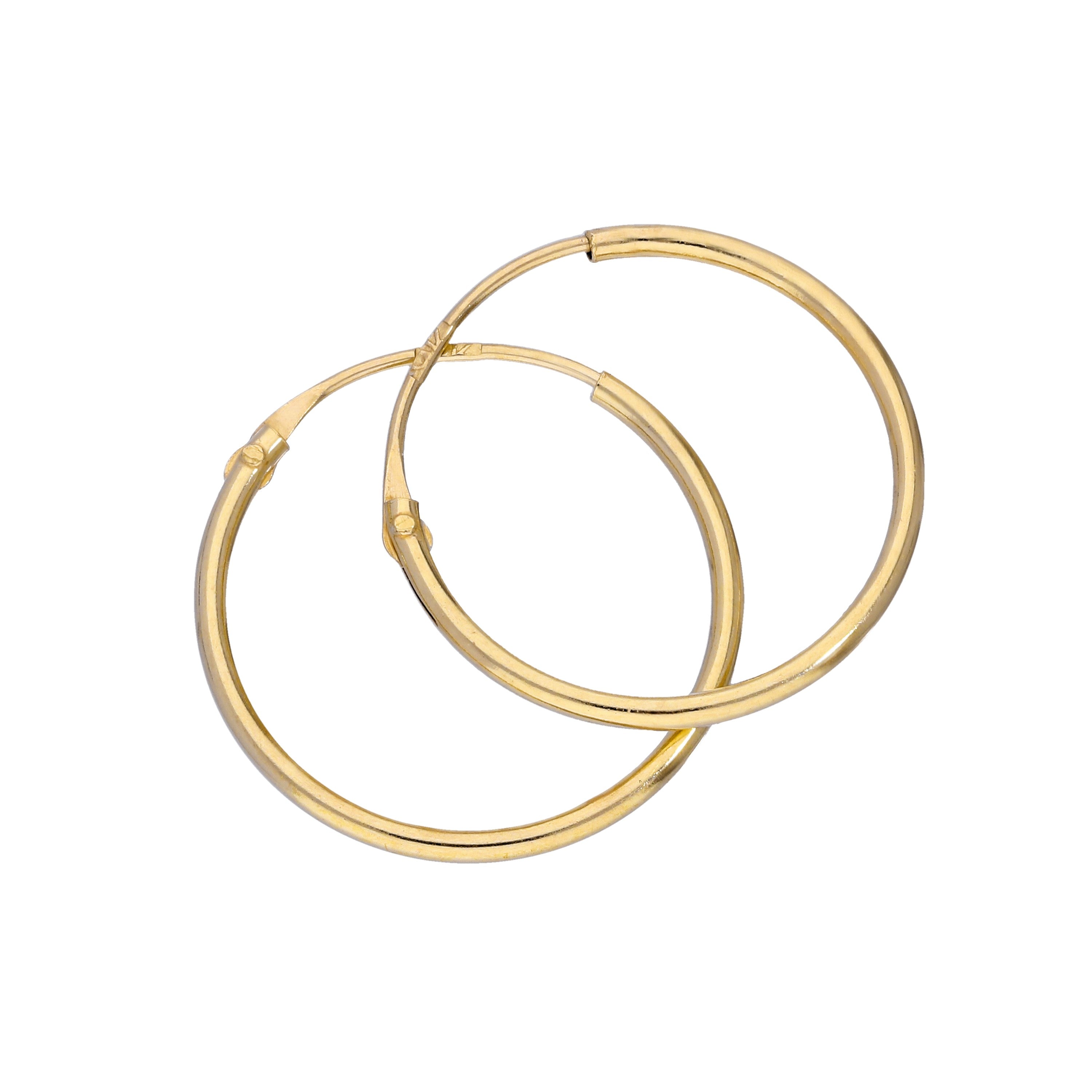 9 Karat Gold 12 mm Schläfer Creolen Ohrringe