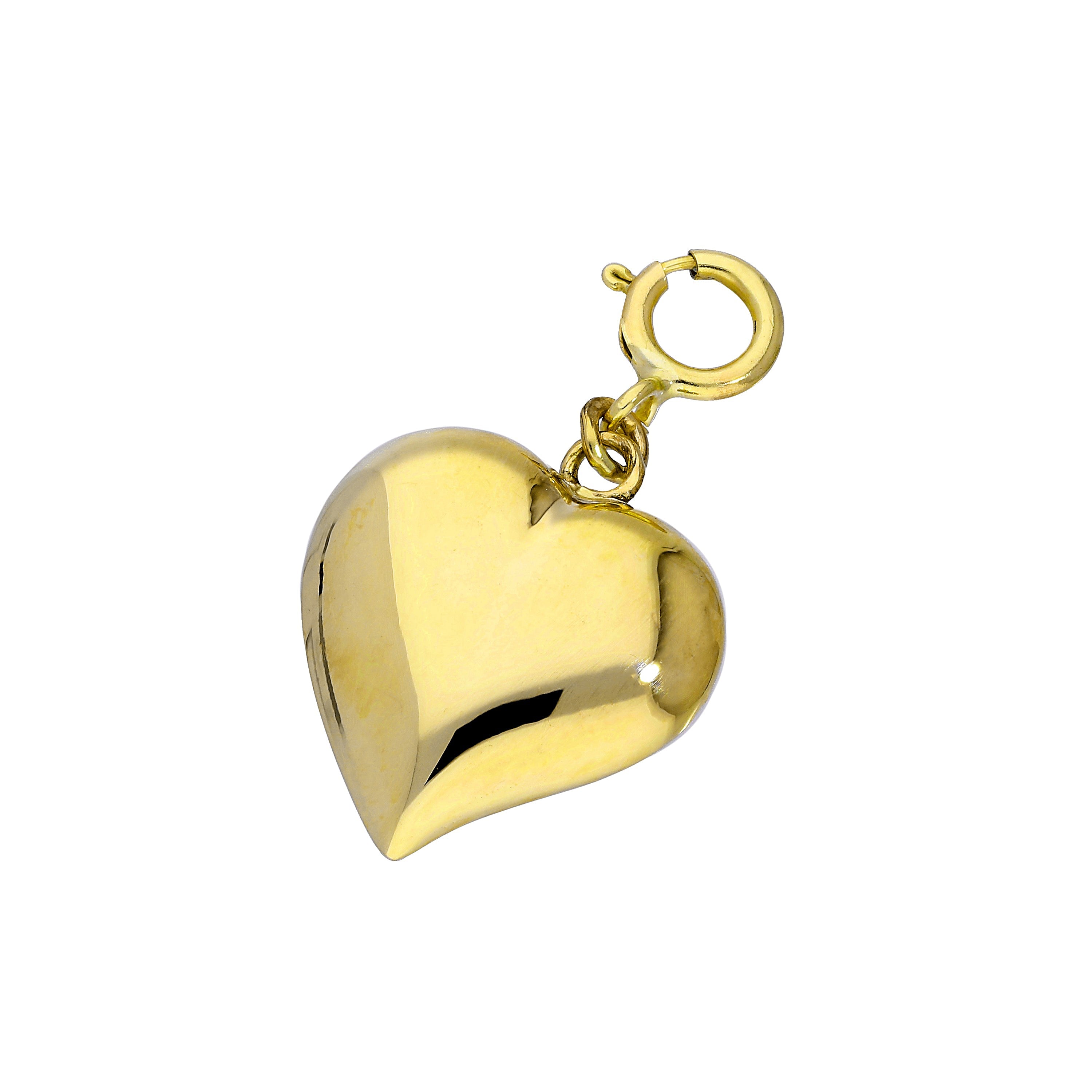 9 Karat Gold Herz Anhänger zum Anklipsen