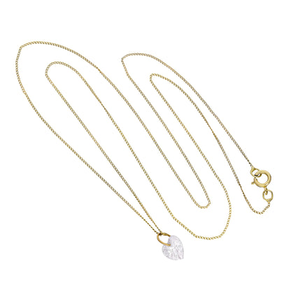 Halskette mit Herzanhänger aus 9 Karat Gold und klarem CZ-Kristall, 40–50 cm