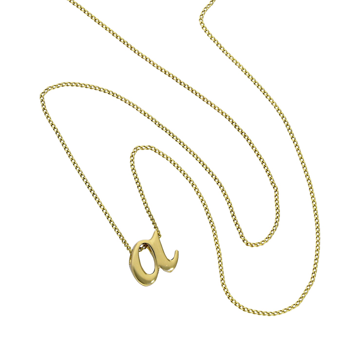 Kleine Halskette mit Anhänger aus 9 Karat Gold in Form des Buchstabens A, 40–50 cm