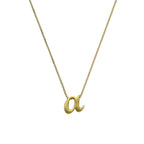 Kleine Halskette mit Anhänger aus 9 Karat Gold in Form des Buchstabens A, 40–50 cm