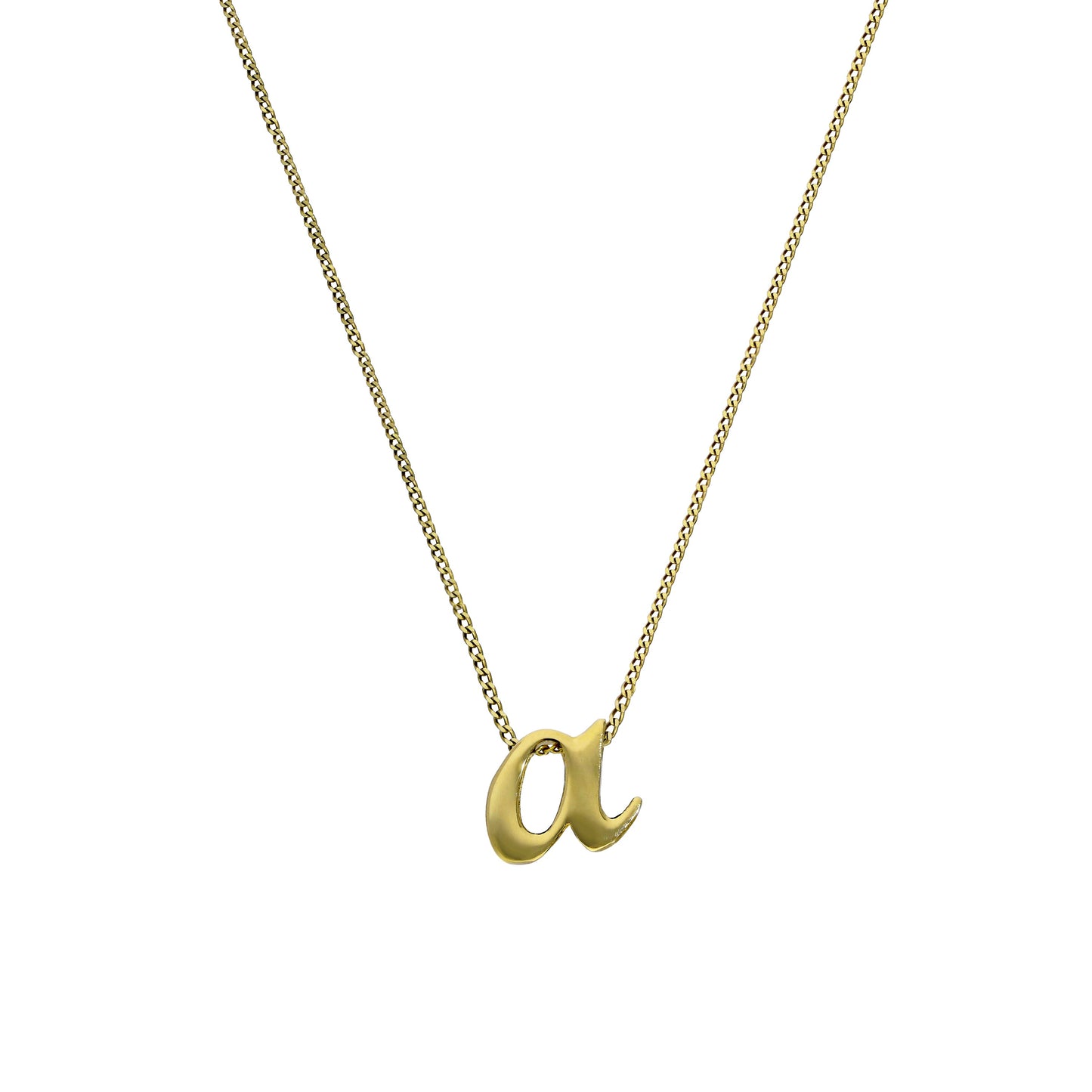 Kleine Halskette mit Anhänger aus 9 Karat Gold in Form des Buchstabens A, 40–50 cm