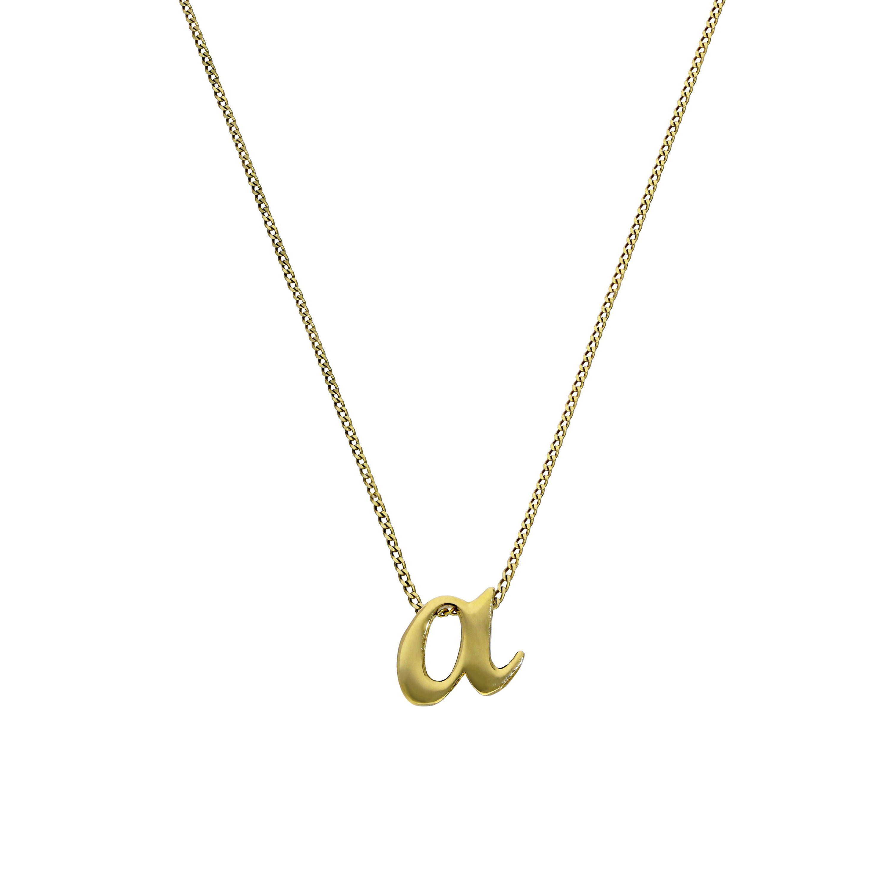 Kleine Halskette mit Anhänger aus 9 Karat Gold in Form des Buchstabens A, 40–50 cm