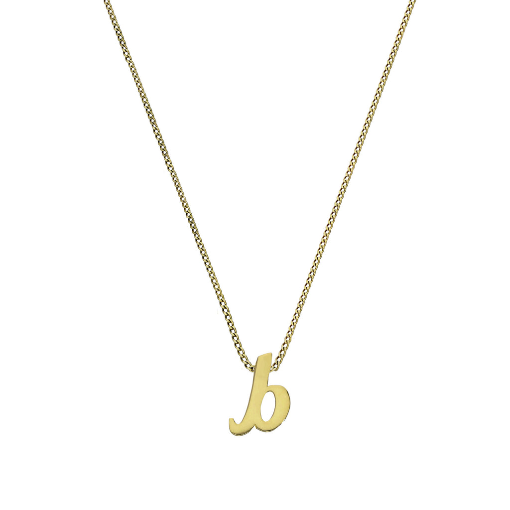 Kleine Halskette mit Anhänger aus 9 Karat Gold in Form des Buchstabens B, 40–50 cm