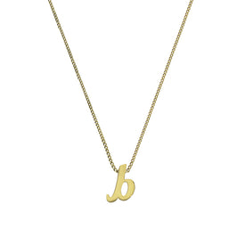 Kleine Halskette mit Anhänger aus 9 Karat Gold in Form des Buchstabens B, 40–50 cm